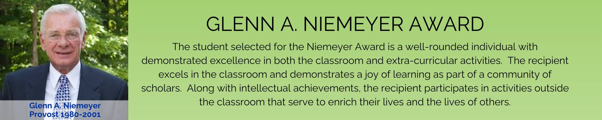 Glenn A. Niemeyer Award